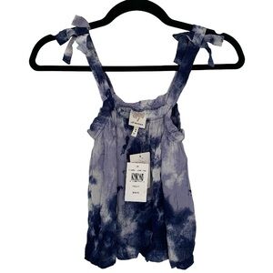 LSELF ESTEEM NWT! Girl's‎ Sleeveless Top Blue/White Dye Shoulder Ties M (GIRL)